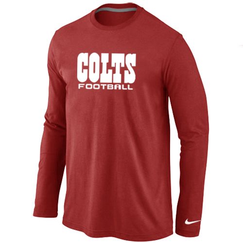 Nike Indianapolis Colts Authentic Font Long Sleeve NFL T-Shirt - Red